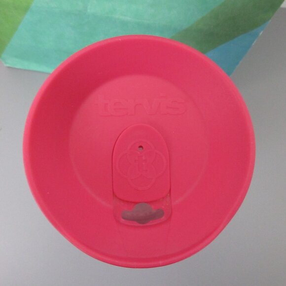 Tervis 24 oz. Tumbler Ron Jon SURF PINK Logo Ribbon Wrap with Pink Travel Lid - Picture 4 of 6